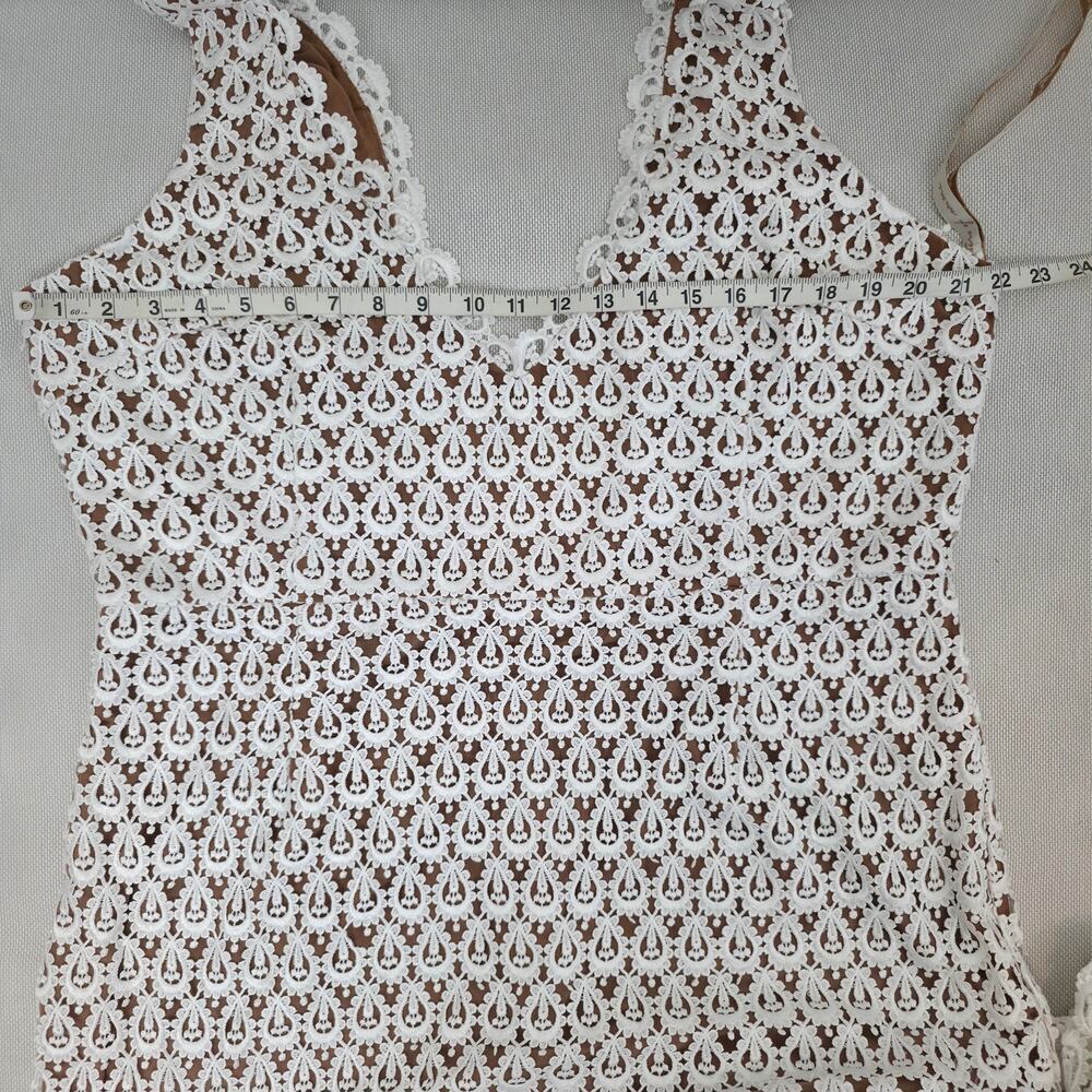 Daughters of Simone Anthro Nude Nev Crochet Lace Wedding Lined Boho Gown 4XL - Picture 6 of 12